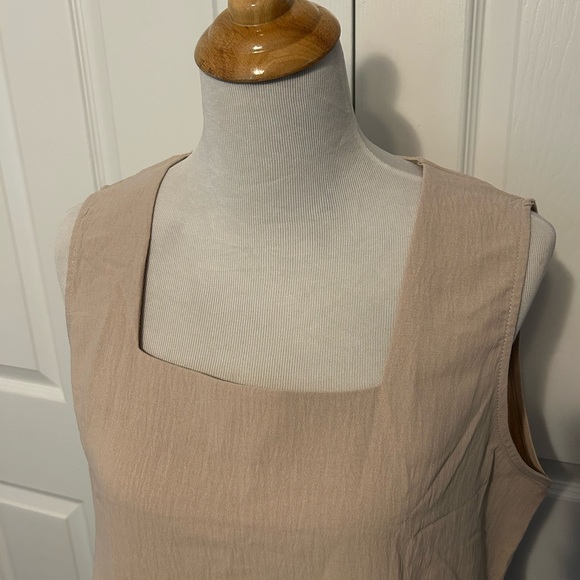 Adorable Beige & Black Matching Set Tank & Shorts RicRac Trim Coord Set - Picture 6 of 10